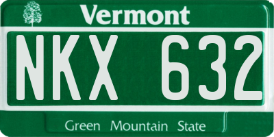VT license plate NKX632