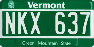 VT license plate NKX637