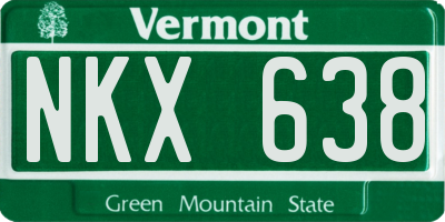 VT license plate NKX638