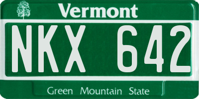 VT license plate NKX642