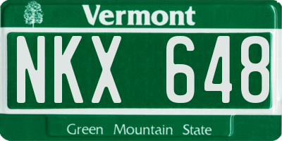 VT license plate NKX648
