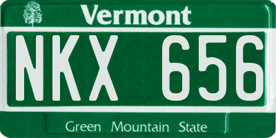 VT license plate NKX656