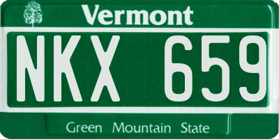 VT license plate NKX659