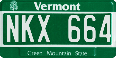 VT license plate NKX664