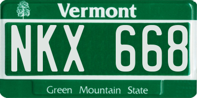 VT license plate NKX668