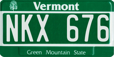 VT license plate NKX676
