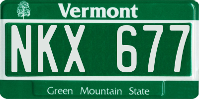 VT license plate NKX677