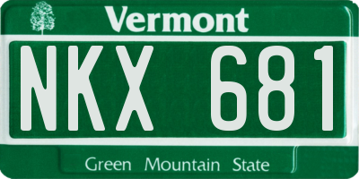 VT license plate NKX681
