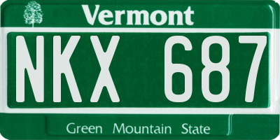 VT license plate NKX687