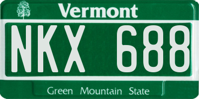 VT license plate NKX688