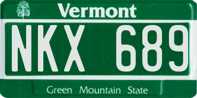 VT license plate NKX689