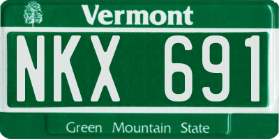 VT license plate NKX691