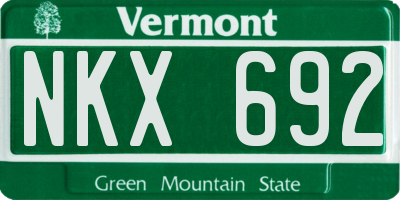 VT license plate NKX692