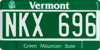 VT license plate NKX696