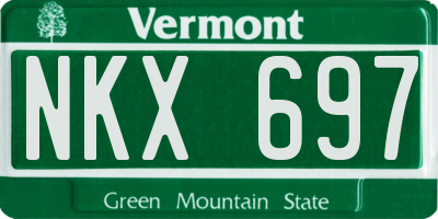 VT license plate NKX697