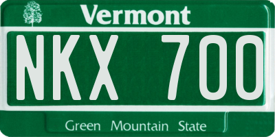 VT license plate NKX700