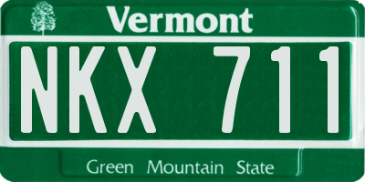 VT license plate NKX711