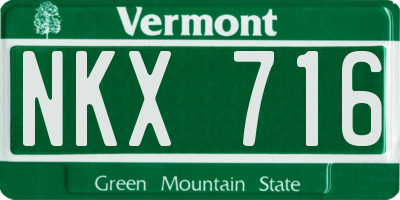 VT license plate NKX716