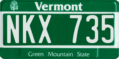 VT license plate NKX735