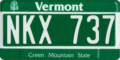 VT license plate NKX737