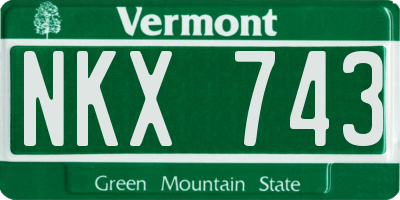 VT license plate NKX743