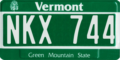 VT license plate NKX744