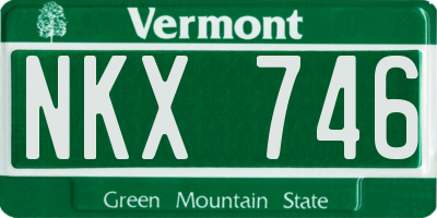 VT license plate NKX746