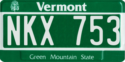 VT license plate NKX753