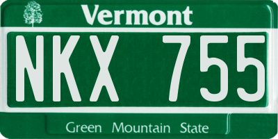 VT license plate NKX755