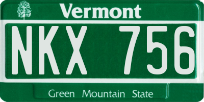 VT license plate NKX756