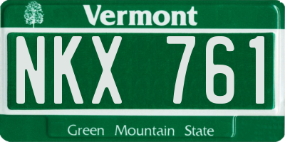VT license plate NKX761