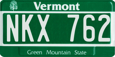 VT license plate NKX762