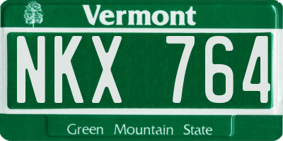 VT license plate NKX764