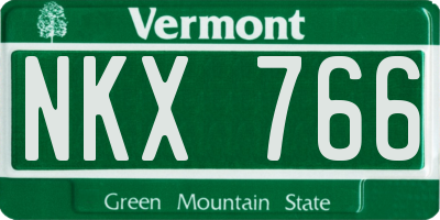 VT license plate NKX766