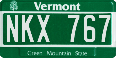 VT license plate NKX767