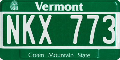 VT license plate NKX773