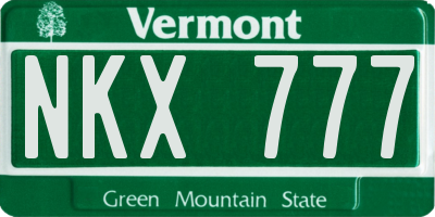 VT license plate NKX777