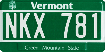 VT license plate NKX781