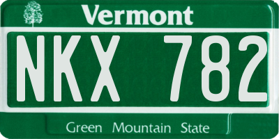 VT license plate NKX782