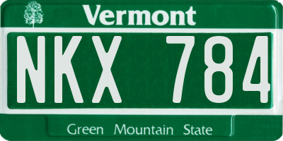 VT license plate NKX784