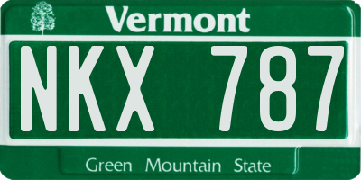 VT license plate NKX787
