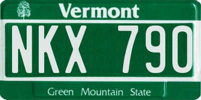 VT license plate NKX790
