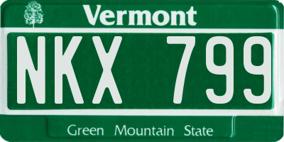 VT license plate NKX799