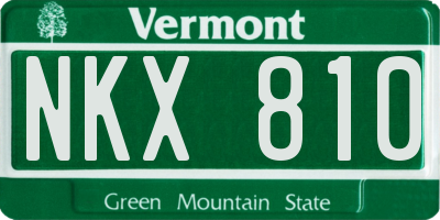 VT license plate NKX810