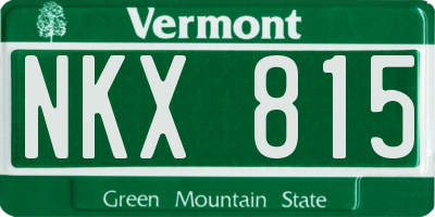 VT license plate NKX815