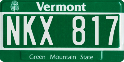 VT license plate NKX817