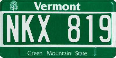 VT license plate NKX819
