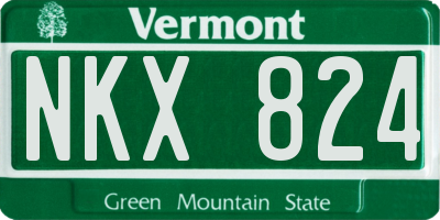 VT license plate NKX824