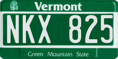 VT license plate NKX825