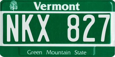 VT license plate NKX827